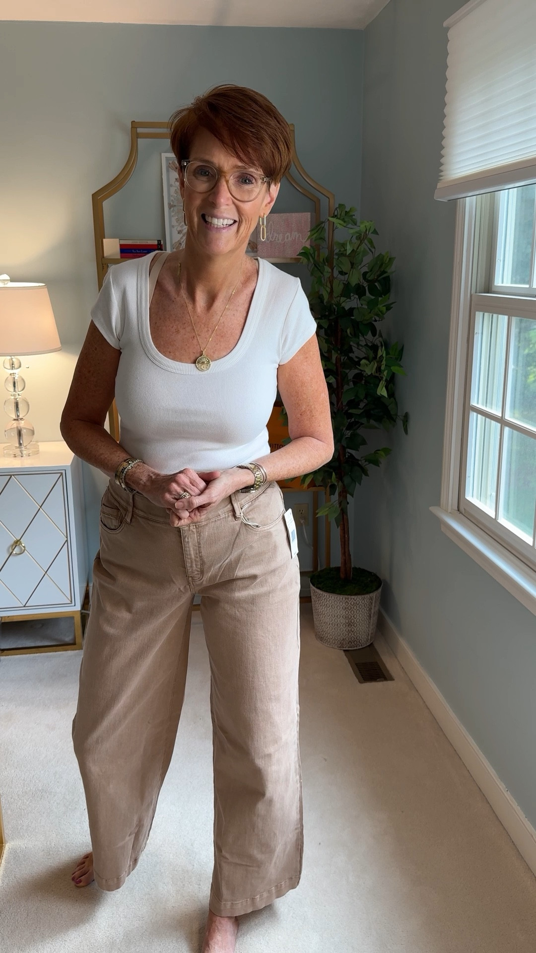 New in from Nordstrom 
Wit & Wisdom Wide Leg Jeans
These are really great pants. They have a stretchy waist band . They’re a great weight. Love the wide leg and the length will be perfect with many different shoes and boots. I would suggest size up. I am wearing my larger size 10.

For reference, I am 6’1”. I have a 36” inseam. I wear a medium in most tops, an 8 or a 10 in most bottoms, an 8 in most dresses, and a size 9 shoe. 

Over 50 fashion, tall fashion, workwear, everyday, timeless, Classic Outfits

#LTKFindsUnder100 #LTKStyleTip #LTKOver40