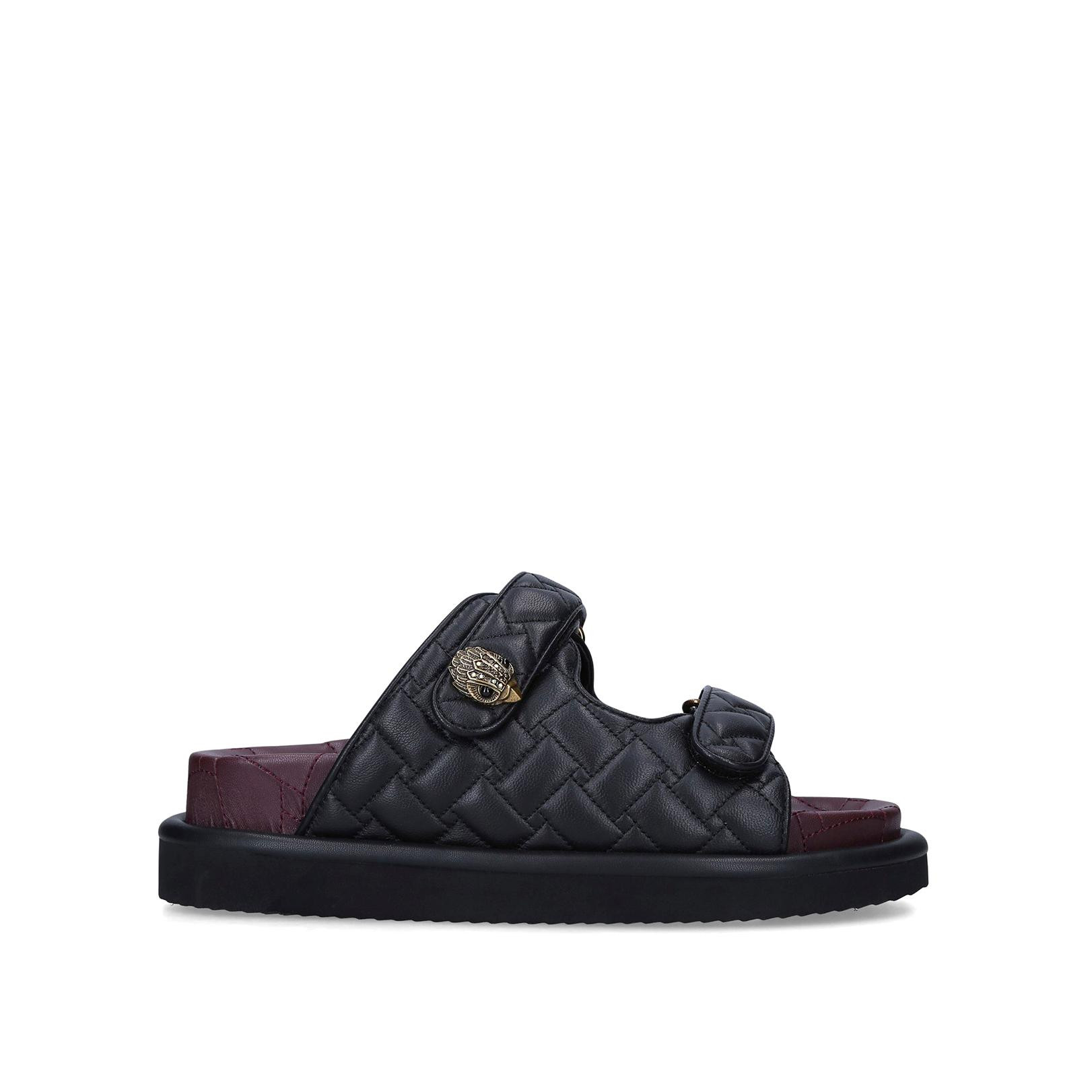 ORSON SLIDE BLACK VELCRO STRAP QUILTED SANDALS by KURT GEIGER LONDON | Kurt Geiger (Global)