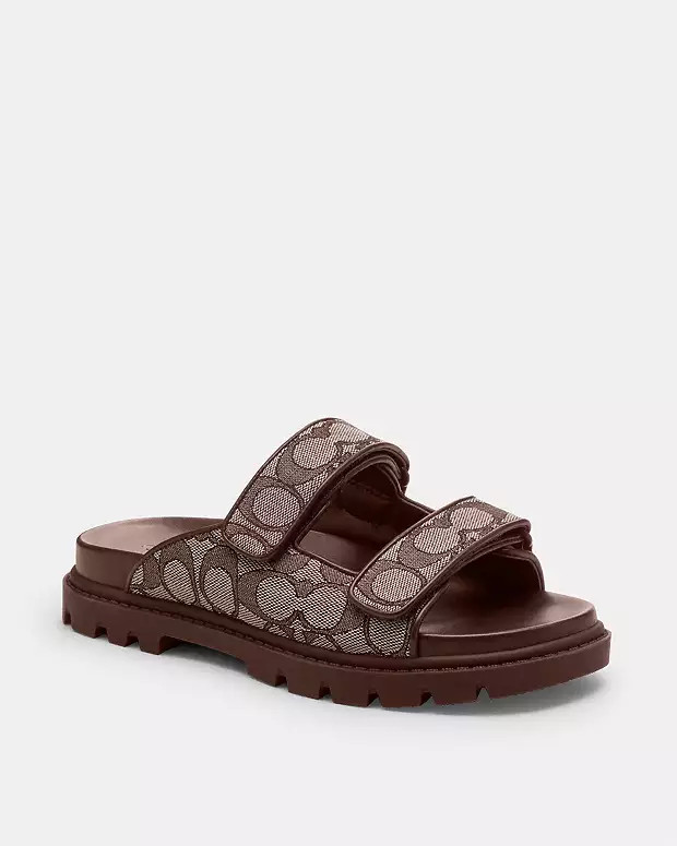 $119.20 In Cart With Extra 20% Off Color: Oak/MapleTwo Band Sport Slide In Signature JacquardRati... | Coach Outlet US