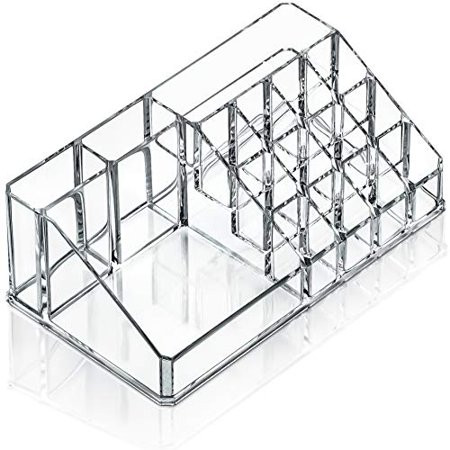 DecorRack Large Acrylic Makeup Organizer Cosmetic Storage Lipstick Brush Holder Clear Compartments f | Walmart (US)