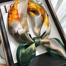 pc Womens Fashionable Small Floral Silk Scarf Necktie Or Neck Scarf | SHEIN