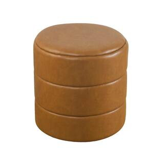 HomepopCarmel Faux Leather Upholstered Round Decorative Ottoman(5)Questions & Answers (1) | The Home Depot