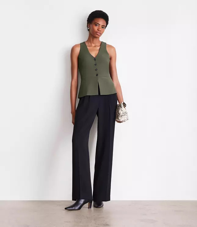 LOFT Versa Crepe Drape Halter Vest | LOFT
