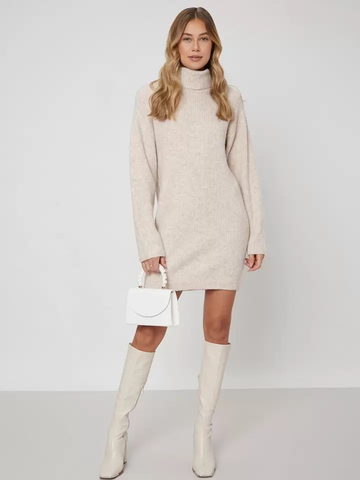 MOTF TURTLENECK SWEATER DRESS | SHEIN