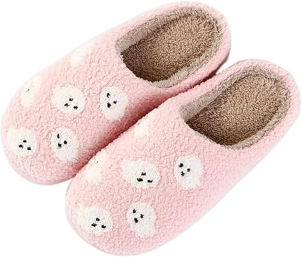Women Slippers Cute Pattern Strawberry Slippers Warm Soft Bedroom Shoes Fuzzy Closed Toe Sandals ... | Amazon (US)