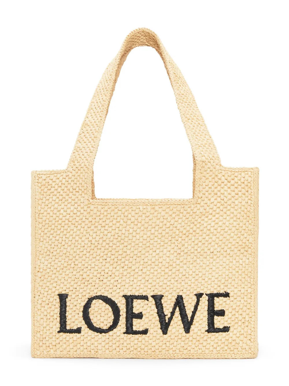 LOEWE Medium LOEWE Font Tote in raffia - Neutrals | Farfetch Global