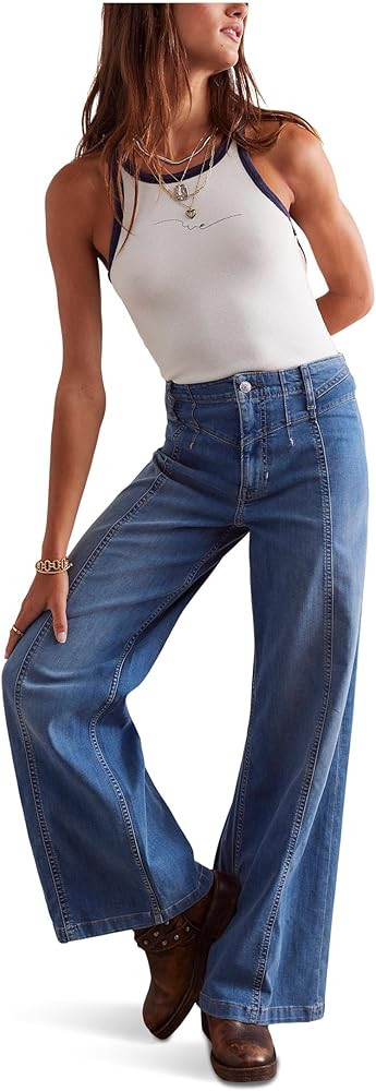 Free People Women's Libre Wide Leg Jeans | Amazon (US)