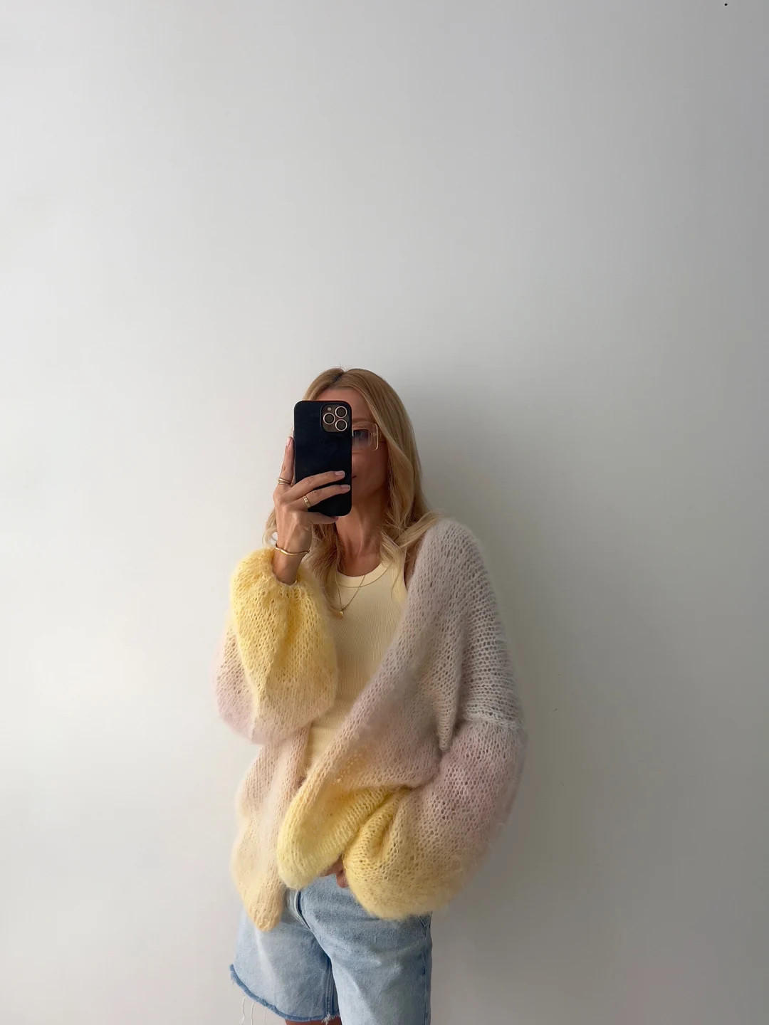 Hand Knit Rainbow Mohair Cardigan: Oversized Ombre Jacket | Etsy ROW