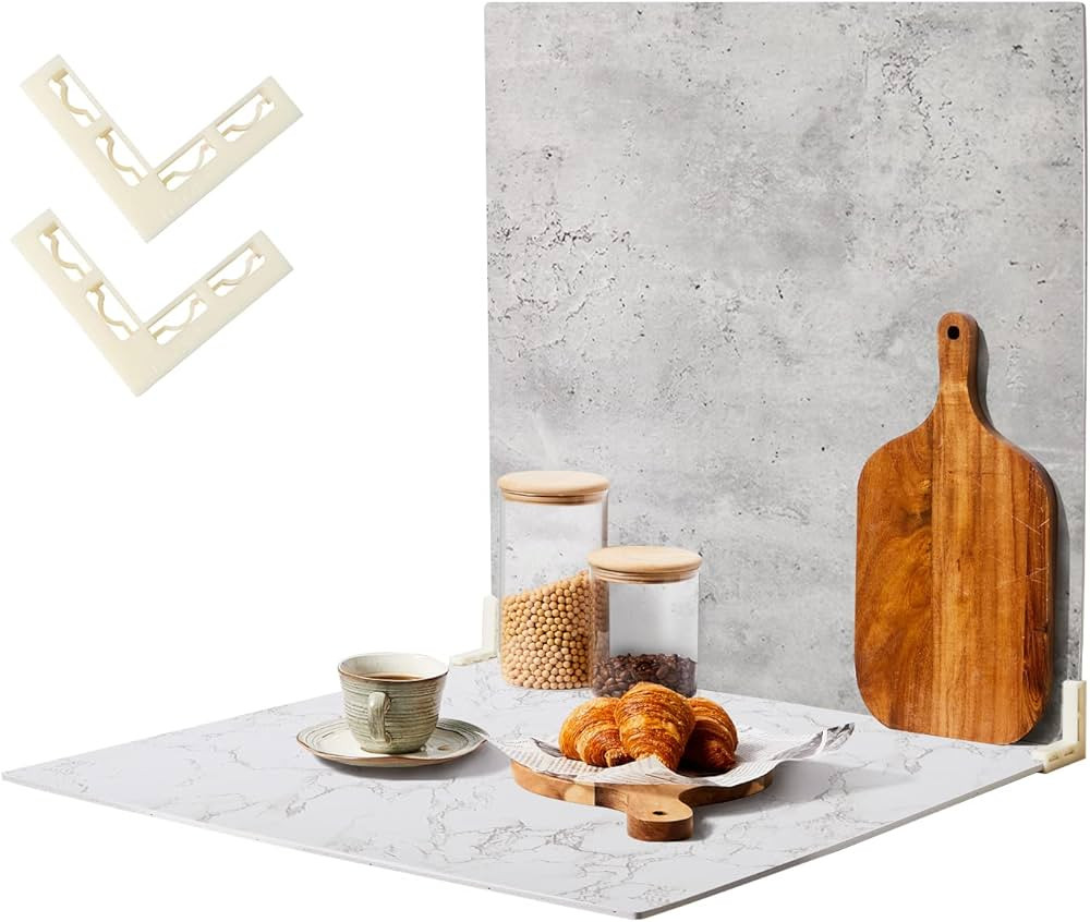 2 PCS 4 Pattern Boards Photo Backdrop for Flat Lay, Food Photography Background 24x24 Inch, BEIYA... | Amazon (US)