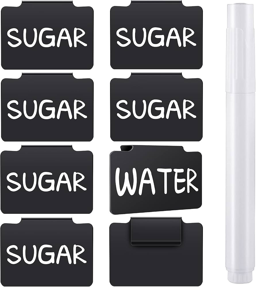 9 Pcs Plastic Basket Bin Label Clip Reusable Chalkboard Removable Clip on | Amazon (US)