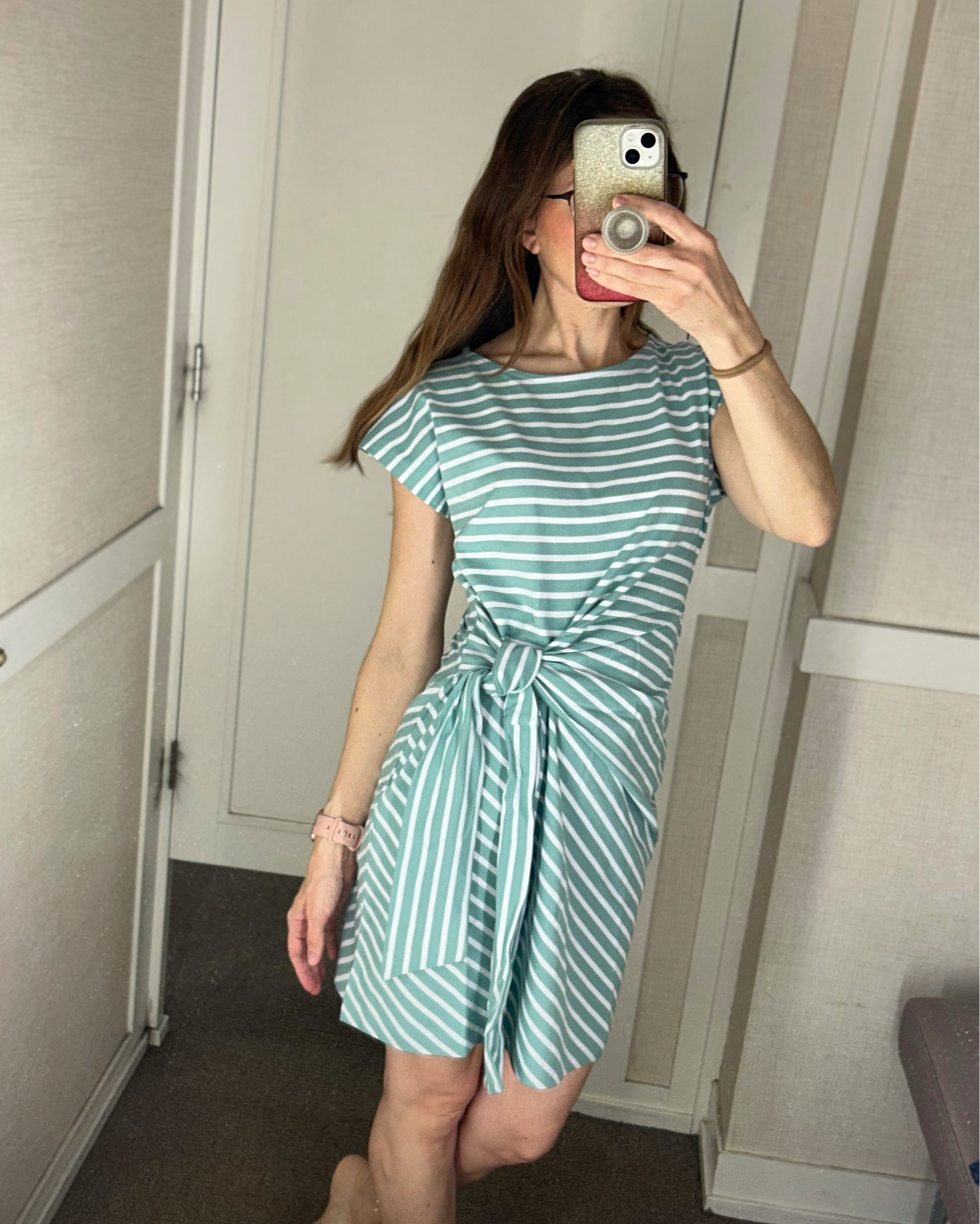 It’s the season for spring dresses, and LOFT has a great selection. I love this tie waist striped mini dress. Very cute and very comfortable. I’d pair it with gold jewelry, a raffia bag, and strappy sandals. I think it would also look cute with white sneakers.

Dress: wearing in size XS

Right now, the whole store is 40% off. What a great sale!

#LTKSeasonal #LTKSaleAlert #LTKOver40