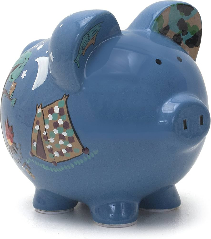 Child to Cherish Ceramic Piggy Bank for Boys, Camping | Amazon (US)