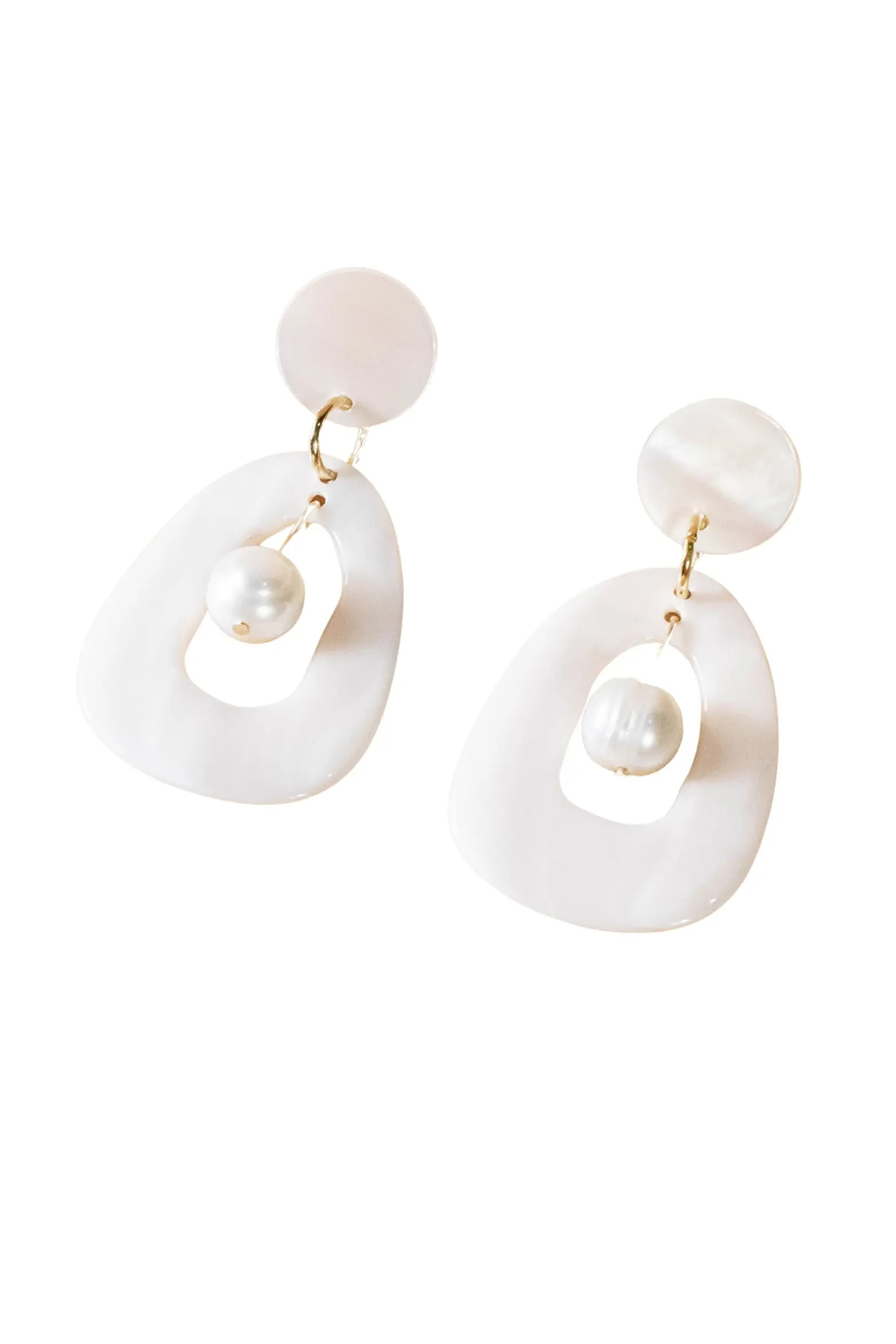 Mother-of-Pearl Hollow Earrings with Inner Pearl (Women) | Nordstrom | Nordstrom