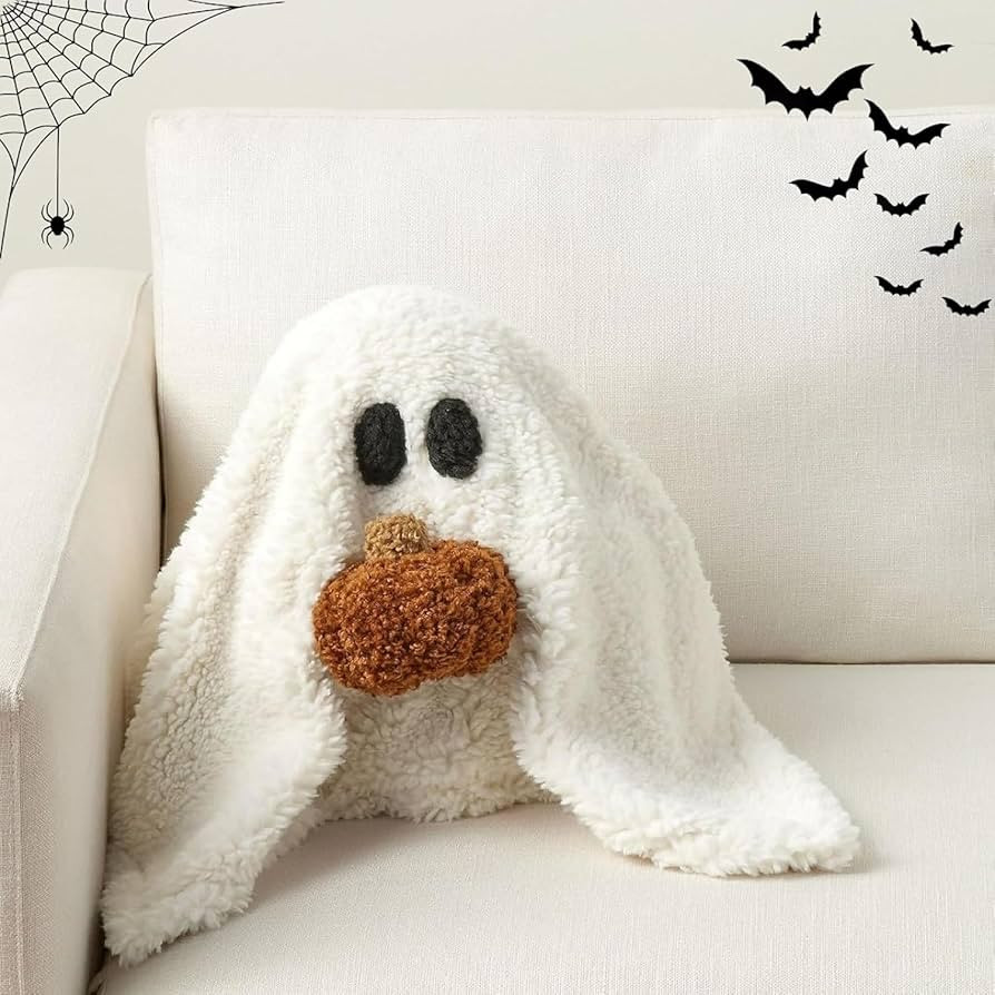 PearlyCats 2023 New Ghost with Pumpkin Pillow, 12" x 13" Halloween Pumpkin Plush for Halloween De... | Amazon (US)