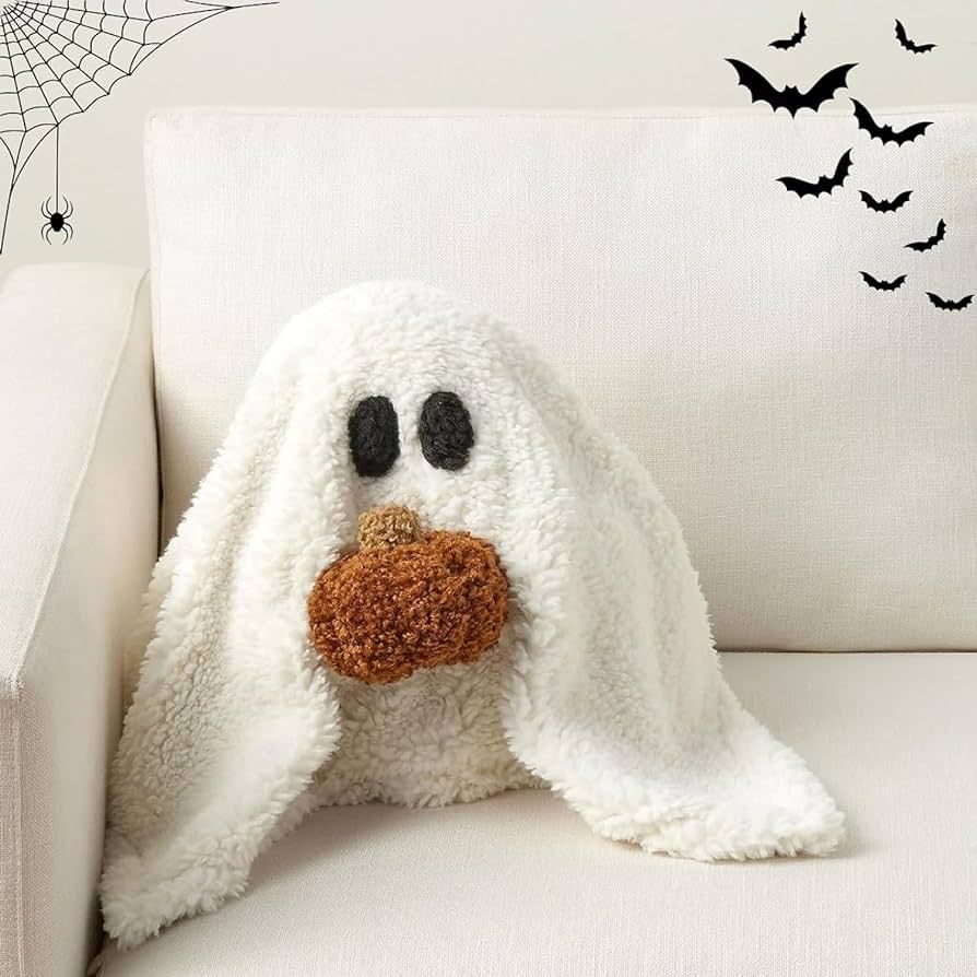 PearlyCats 2023 New Ghost with Pumpkin Pillow, 12" x 13" Halloween Pumpkin Plush for Halloween De... | Amazon (US)