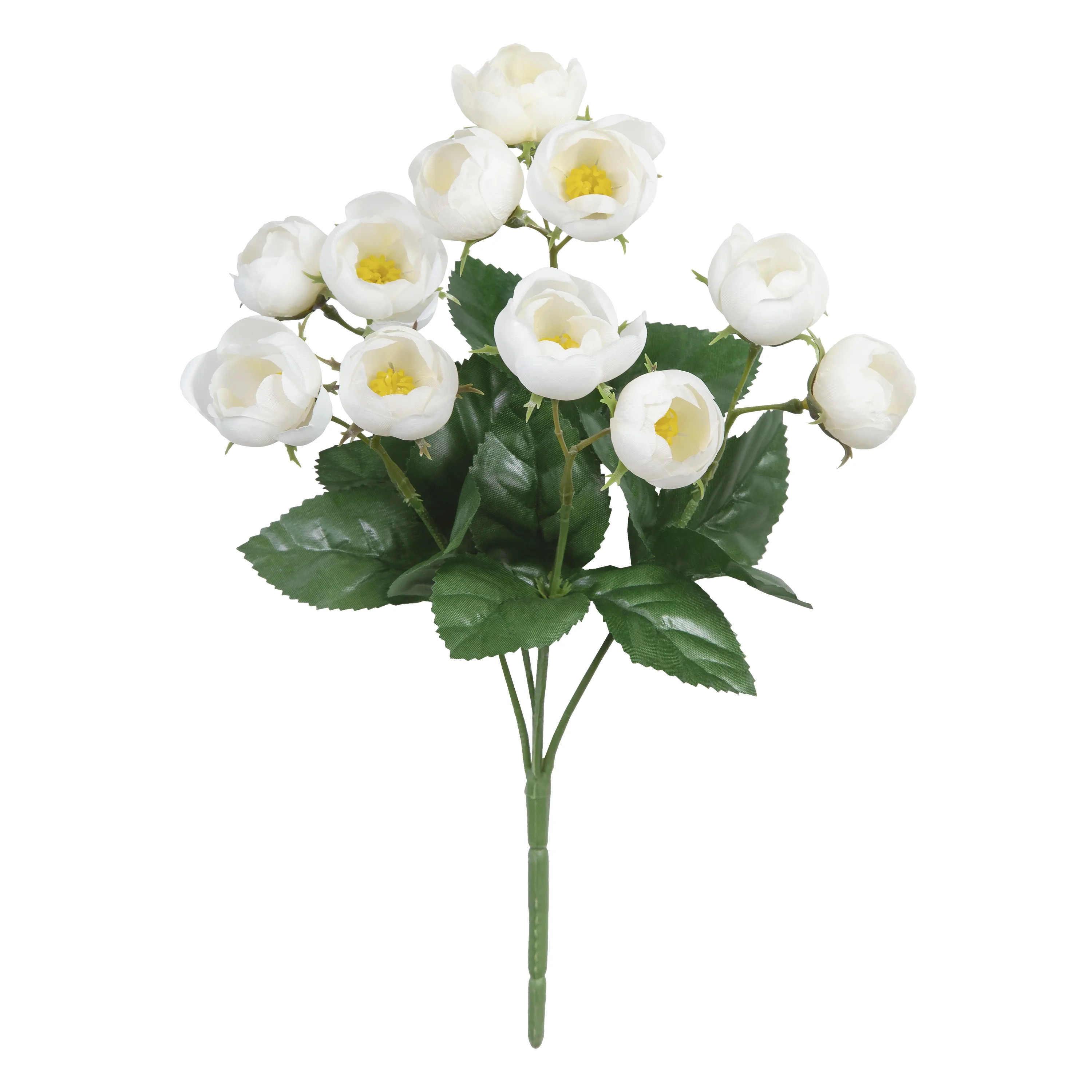 11-inch Artificial Silk Cream Buttercup Rose Flower Pick, for Indoor Use, by Mainstays | Walmart (US)