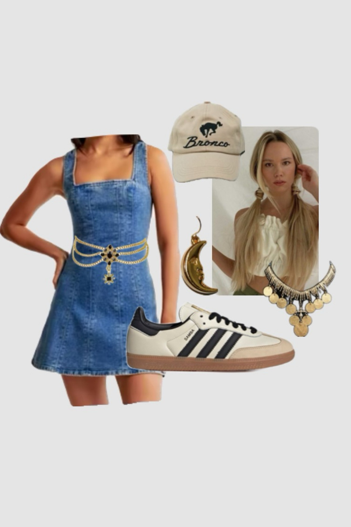 Classic denim dress with fun accessories for stagecoach 🌙

#LTKFestival