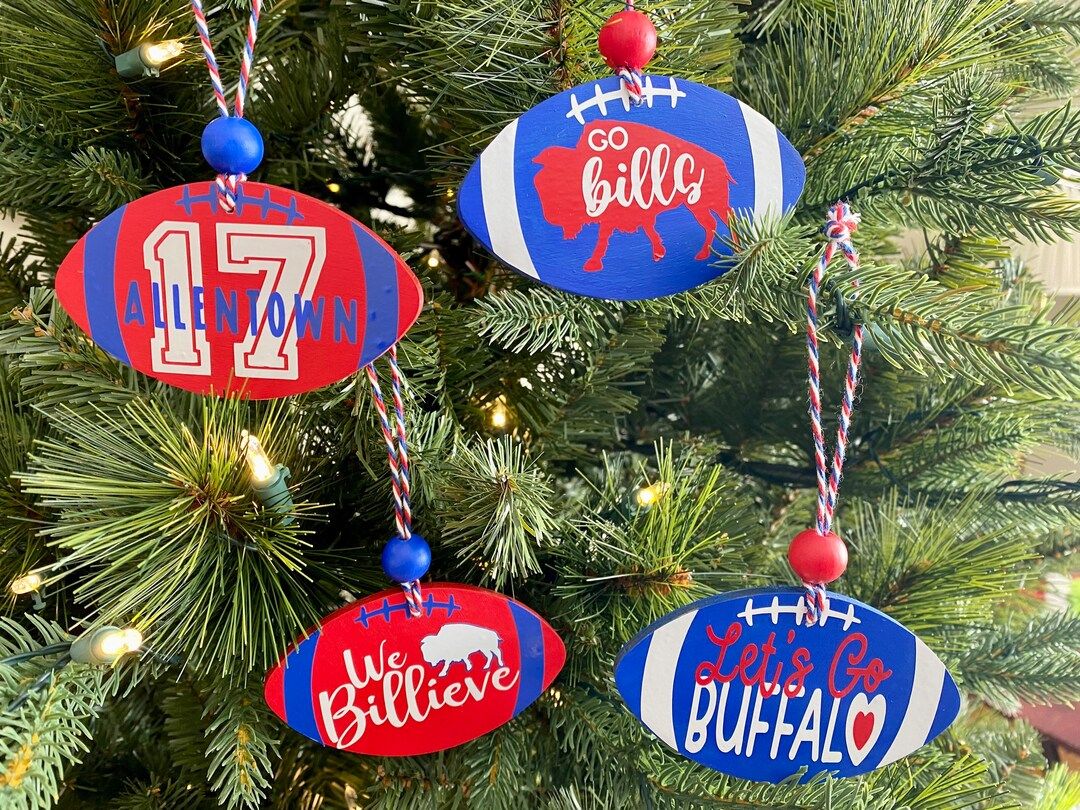 Buffalo Football Christmas Ornament, Let’s go Buffalo, Allentown 17, Billieve gift for Buffalo ... | Etsy (US)