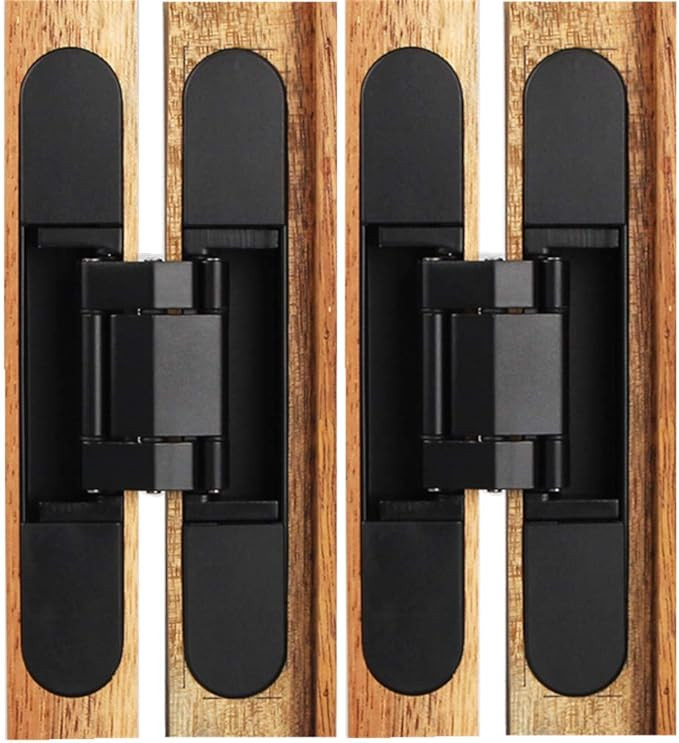 Enertai Concealed Door Hinges Heavy Duty Invisible Hidden Hinges 3-D Adjustable - 1 Pair Black(Up... | Amazon (CA)