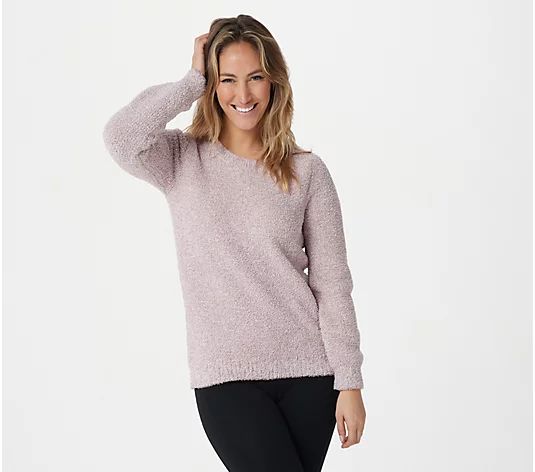 Barefoot Dreams CozyChic Seaside Crew-Neck Pullover | QVC