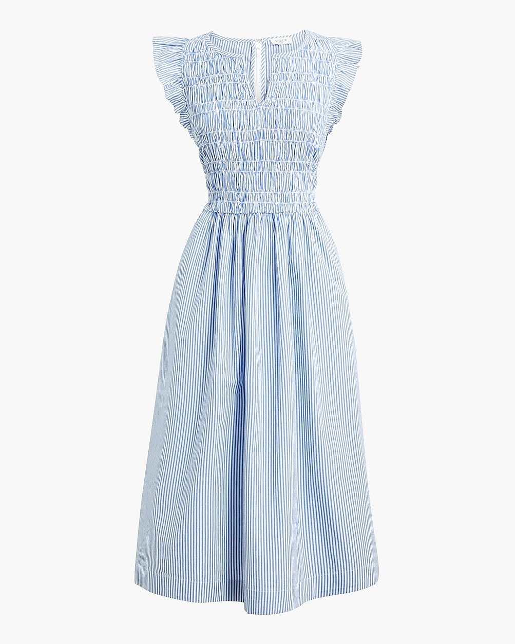 Smocked flutter-sleeve midi dress | J.Crew Factory