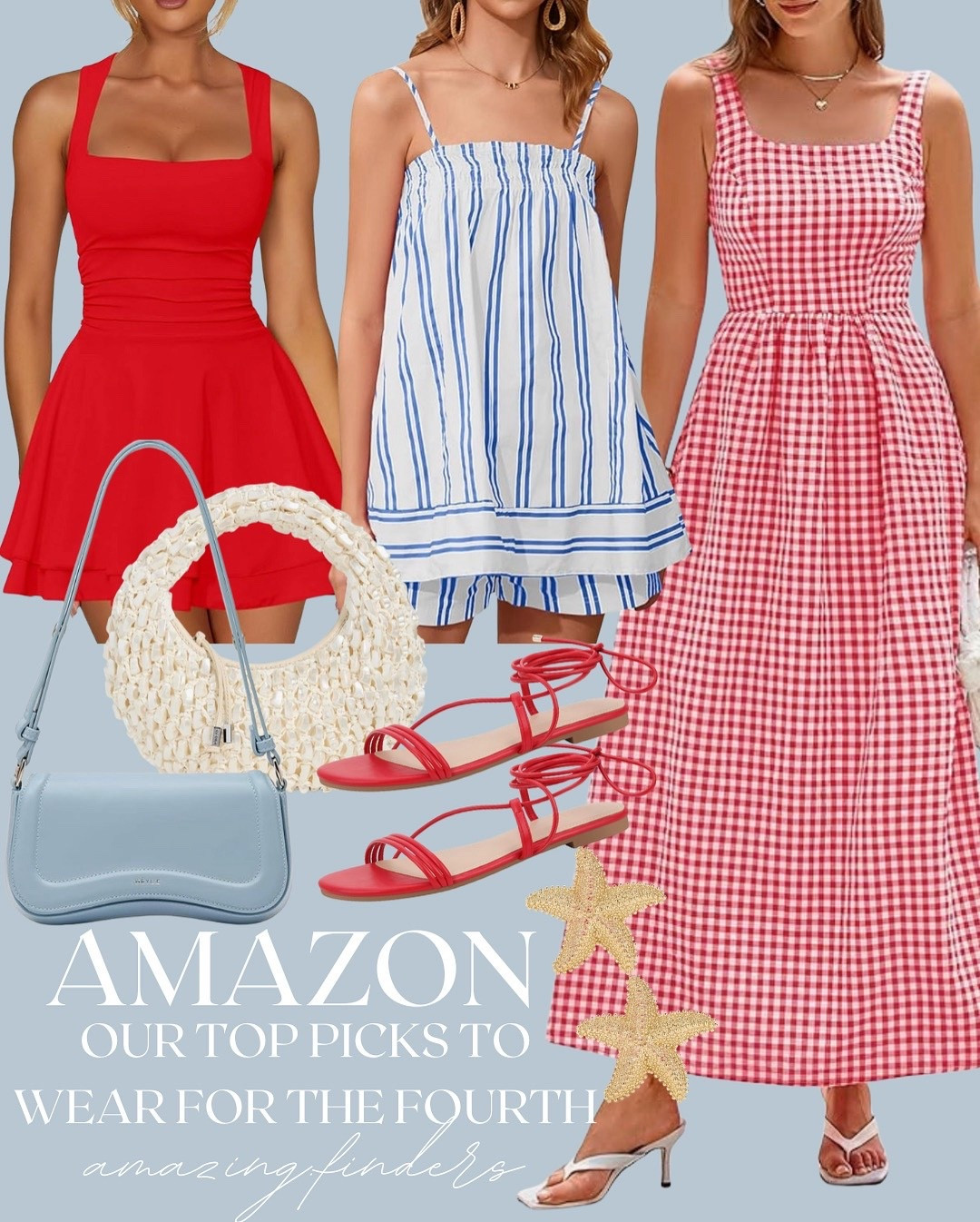 PARTY Women's Strappy Sandals Lace Up Flats Tie Up Open Toe Ankle Strap Shoes,
CUSHIONAIRE Voyage Cutout Strap Slides for Women, Slip On Summer Flats, Trendy Footwear, Comfortable Vacation Style Sandals for Women 2025,
PAVOI 14K Gold Plated Starfish Statement Stud Earrings for Women | Trendy Jewelry Alluring Ocean-Themed Dangling Earrings,
chouyatou Women's Retro Plaid Smocked Dress Spaghetti Strap Flounce Long Dress,
Kaximil Women's Square Neck Ruffle Hem Mini Dress Ruched Waist Short Party Dresses,
Keyli Small Shoulder Bag for women Trendy Crossbody Purse Waterproof Leather Handbags Clutch Tote Designer Bags,
STAUD,
Women 2 Piece Lounge Set Striped Summer Pajama Set Sleeveless Peplum Cami Top and Wide Leg Shorts Set Beachwear,

#LTKStyleTip #LTKParties #LTKSeasonal