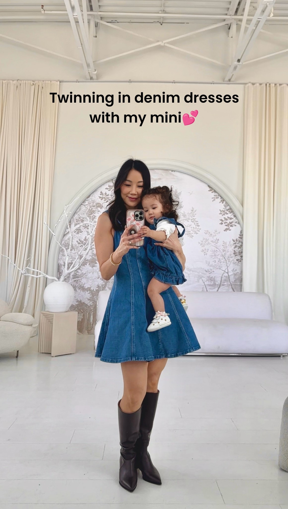 Twinning in denim with my mini me!
I’ve been getting so many compliments on this fit and flare skirt from @dynamiteclothing — it’s such a flattering piece and so easy to style. Paired it with tall boots from @allshoes for a chic touch.

And of course, my little girl is matching in the cutest denim overall dress and little white sneakers. Couldn’t resist the mommy & me moment!

#mommyandme #twinning #denimstyle #falloutfit #casualchic #dynamitestyle #minimefashion #momstyle

#LTKBaby #LTKFamily #LTKKids