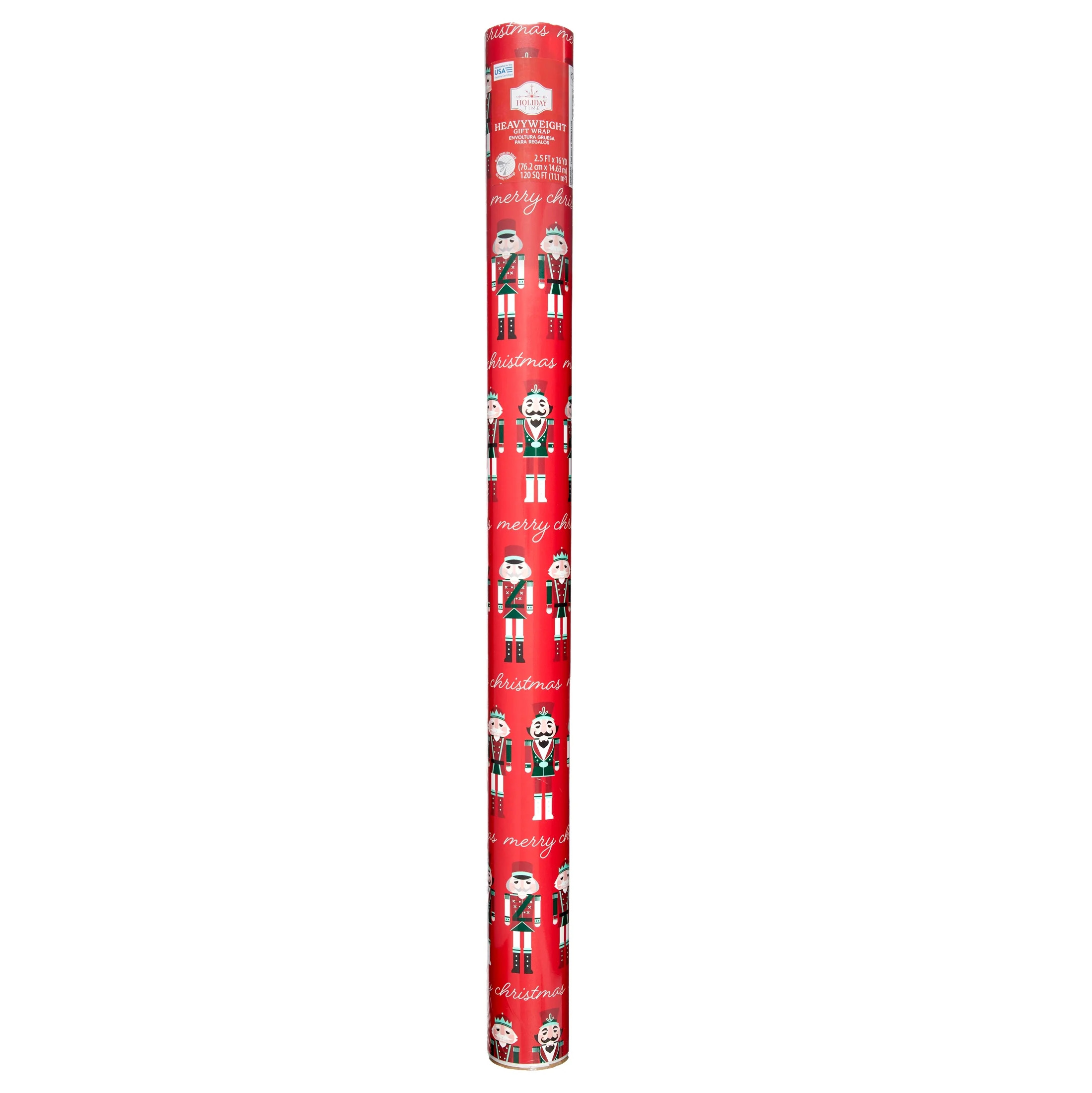Nutcrackers Red Heavyweight Christmas Gift Wrap (120 sq ft), by Holiday Time | Walmart (US)
