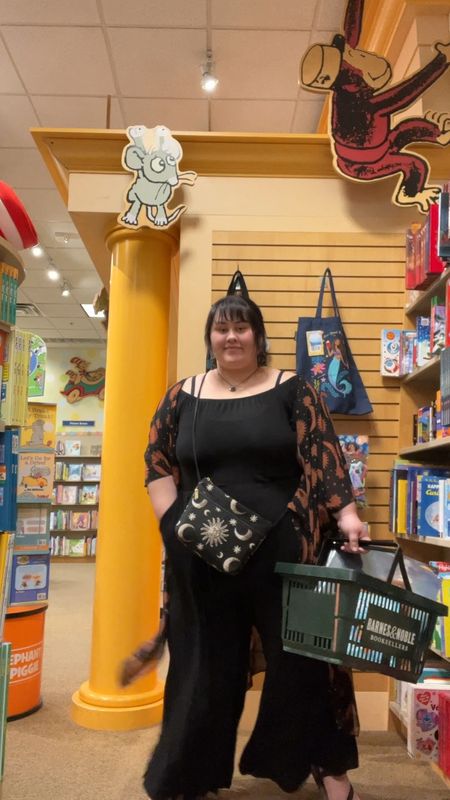 plus size, goth, witchy momma fit check in the kid’s section of barnes & nobles — just got my hair refreshed and feeling good 🖤✨ shoes are earth runner sandals!

#LTKcurves #LTKunder50 #LTKstyletip