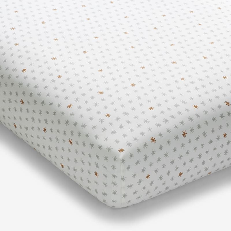 Company Kids™ Ditsy Star Organic Cotton Percale Fitted Crib Sheet | The Company Store