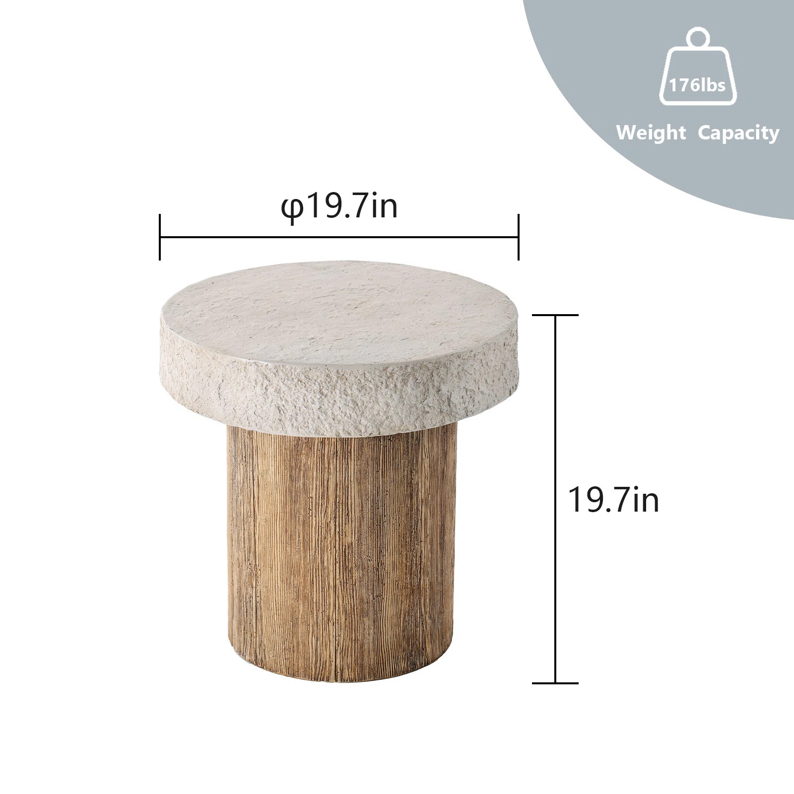 Millwood Pines Chariese 19.7'' Outdoor Concrete Side Table & Reviews | Wayfair | Wayfair North America