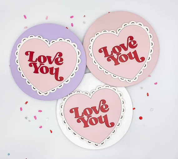 Love You Heart  Valentines  Valentines Day Sign  Pink | Etsy | Etsy (US)