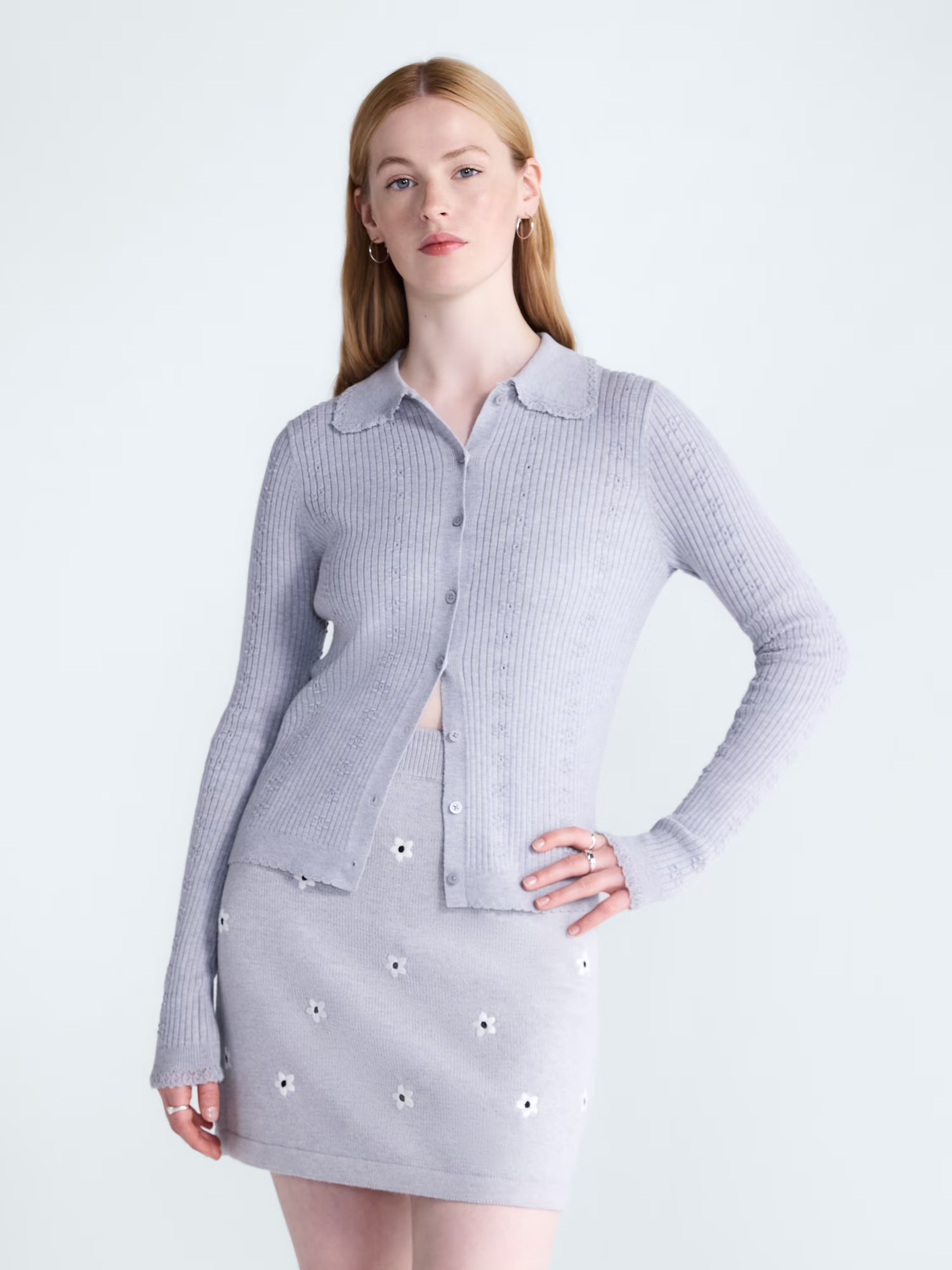 Free Assembly Women's and Women's Plus Pointelle Trim Cardigan Sweater, Lightweight, Sizes XS-4X | Walmart (US)