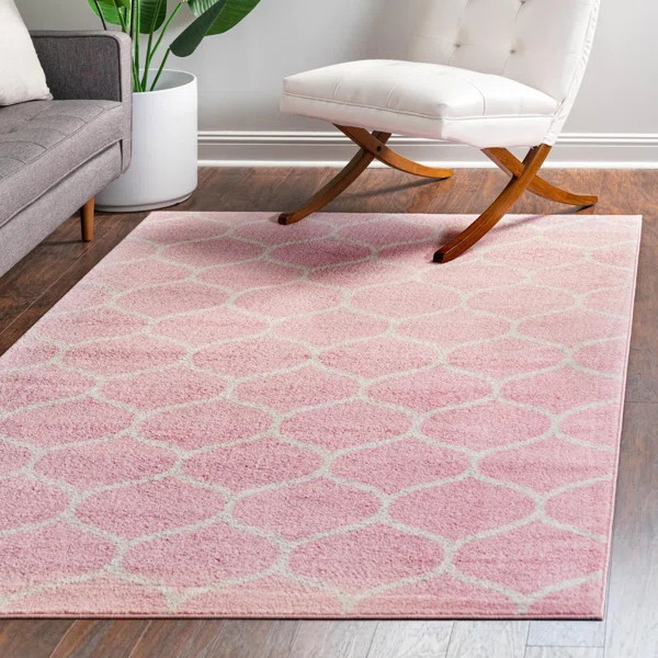 Llanet Geometric Pink Area Rug | Wayfair North America
