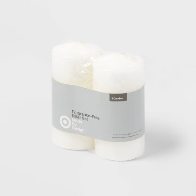 6" x 3" 2pk Unscented Pillar Candle Set - Made By Design™ | Target