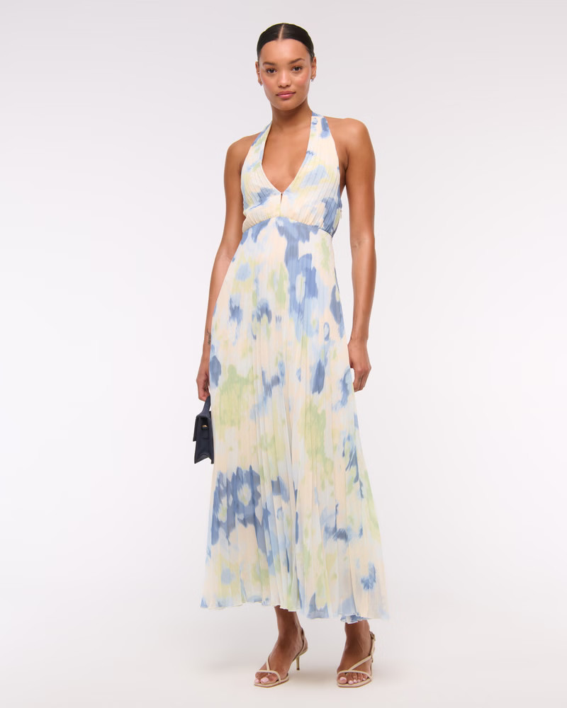 The A&F Giselle Halter Maxi Dress | Abercrombie & Fitch (UK)