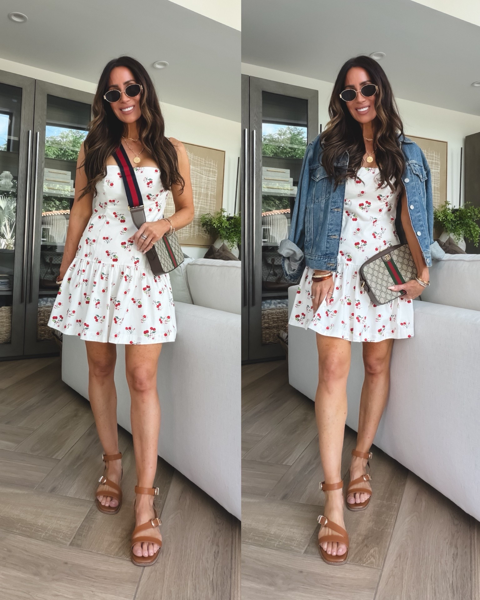 🍒this cherry print dress(temporarily on sale) is easy to wear, perfect for vacations, Memorial Day, summer days and nights. Sz small and lined 
Layer with a denim jacket 
Sandals are one of my most comfortable and favorite pairs run tts

#LTKgrwm #LTKootd #LTKSeasonal