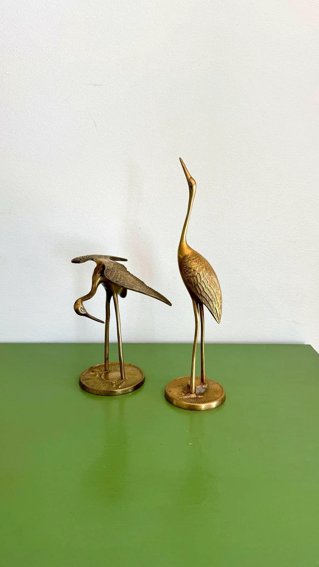 Pair of Brass Crane Figurines Heron Egret Brass Bird Midcentury Modern Brass Heron Brass Egret - ... | Etsy (US)