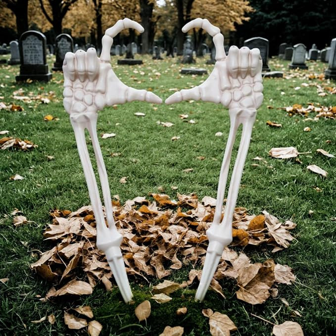 Halloween Skeleton Stakes Decorations, Love Pose 2 Piece Hands Arms | with Lawn Stakes for Outdoo... | Amazon (US)