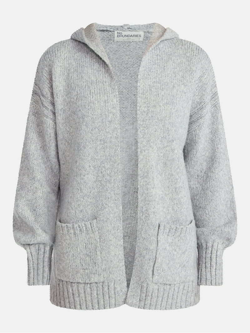 No Boundaries Fashion Hooded Cardigan, Women's | Walmart (US)