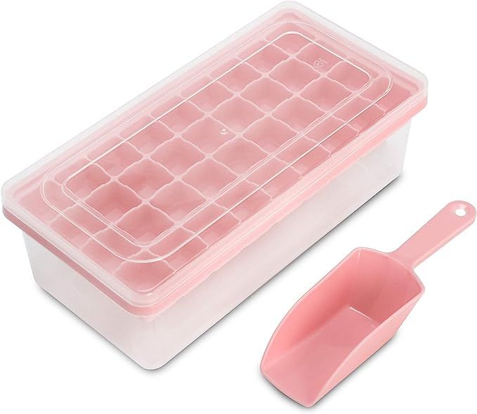 CZWL&HG Ice Cube Tray With Lid and Bin,36 Nugget Silicone Ice Tray,Flexible Safe Ice Cube Molds C... | Amazon (US)