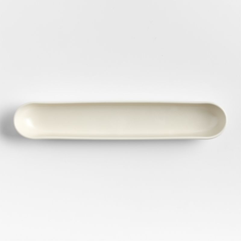 Mezze Ceramic Tapas Long Olive Dish + Reviews | Crate & Barrel | Crate & Barrel
