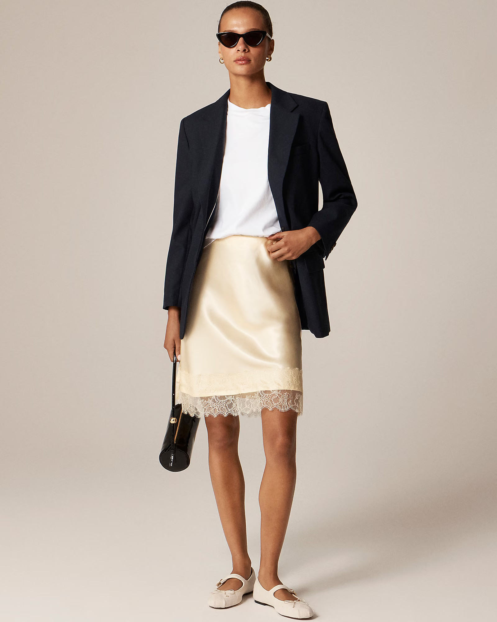Gwen lace-trim slip skirt in luster charmeuse | J. Crew US