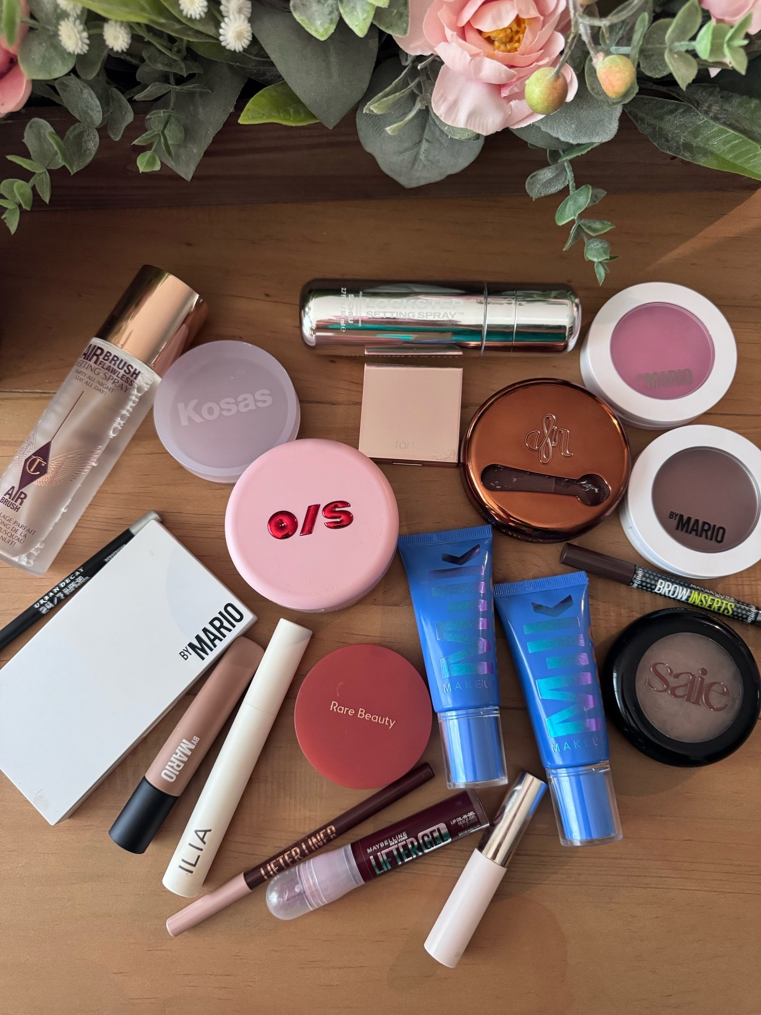 Today’s makeup products used 

Danessa Myricks blurring balm in universal 
Milk makeup hydrogrip skin tint shade 10 and 9
Rare Beauty brow gel, blush shade worth
Tarte color corrector in medium tan peach
Makeup by Mario skin enhancer in dark, blush in strawberry sunset, cream eyeshadow in chestnut, master mattes the original palette
One Size powder in sweet honey
Kosas cloud set in softly
Ilia limitless lash mascara
Urban Decay eyeliner in perversion
Maybelline lifter liner in shade let’s bounce, lifter gel lip oil in gel in shade berry twist, brow inserts shade deep brown
Saie supersuede bronzer in portofino 
Charlotte Tilbury setting spray
Sacheu Lockstep setting spray

#LTKBeauty