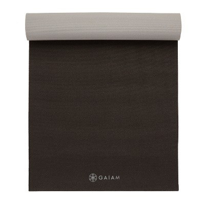 Gaiam 2 Color Premium Yoga Mat - Black/Gray (6mm) | Target