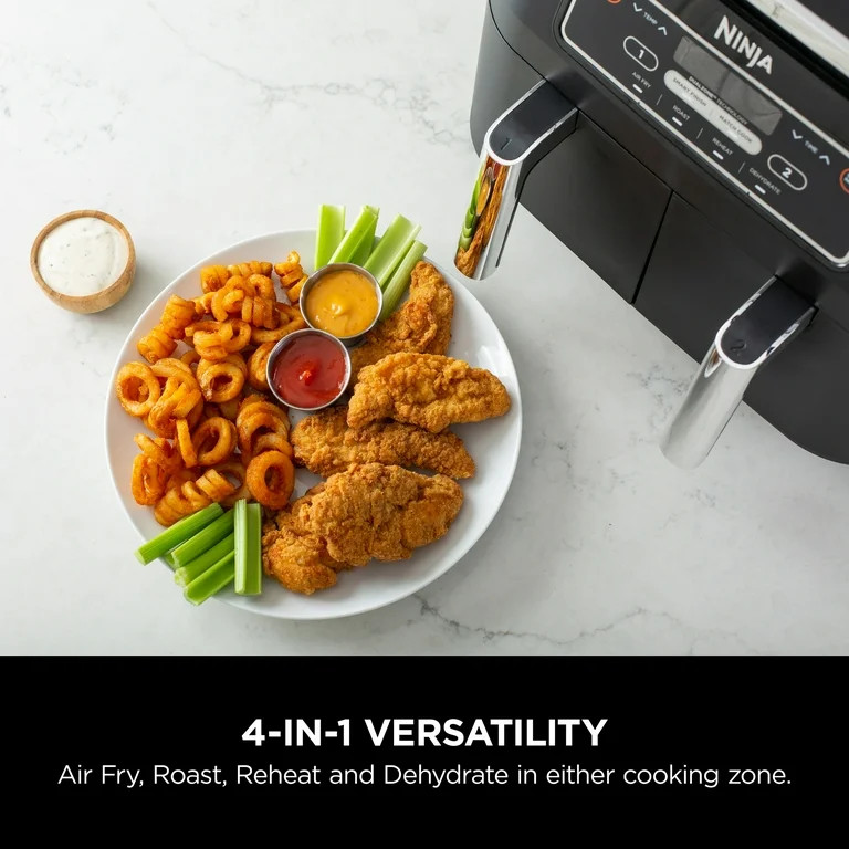 Ninja Foodi Air Fryer 8-Qt, DualZone FlexBasket, 4-in-1, Smart Finish, Cook 2 Foods 2 Ways, DZ100... | Walmart (US)