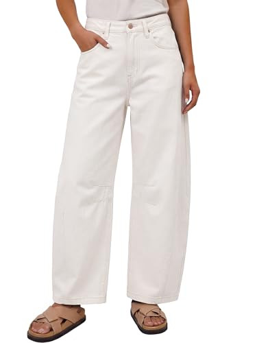 ANRABESS Women's Barrel Jeans, Mid Rise Wide Leg Denim Pants, Casual Baggy Relaxed Fit, Y2K Stree... | Amazon (US)