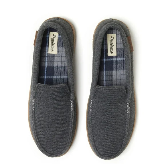 Dearfoams Cozy Comfort Men's Woven Moc W/ Accent Stitch Slippers | Walmart (US)