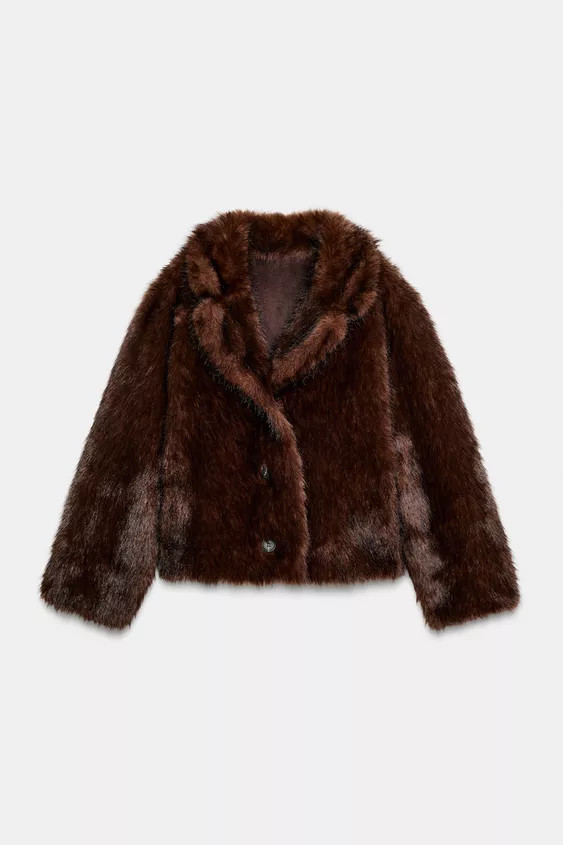 REVERSIBLE DOUBLE FACED FAUX FUR JACKET | Zara US