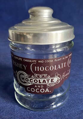 Vintage Look Hershey's Chocolate and Cocoa Glass Jar w Aluminum Lid | eBay US
